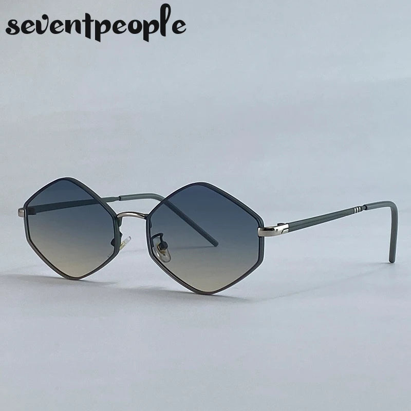 Women Hexagon Punk Vintage Polygon Sunglasses Fashion Eyewear