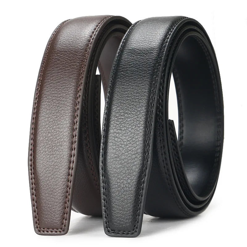 Men Adjustable Genuine Leather Ratchet Belt