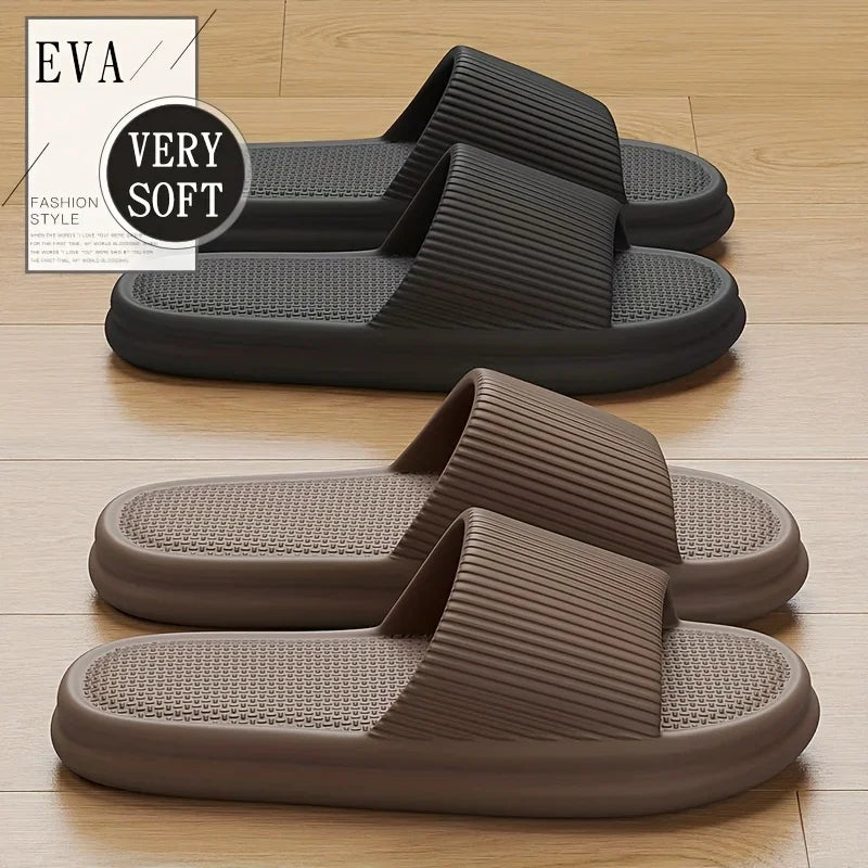 Men Summer Silent Slippers Indoor Home Bathroom Anti-Slip Soft EVA Sole Odor-Proof Sandals for Women Comfort Lightweight