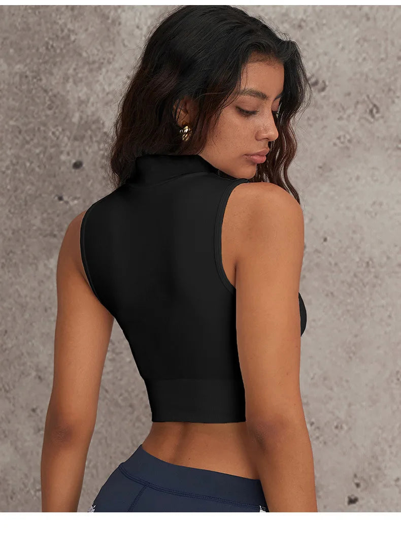 Women Quick Dry Stand Collar Outdoor Sports Top
