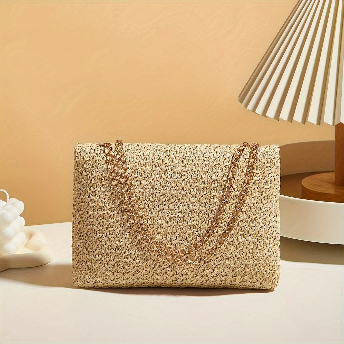 Woven Straw Shoulder Crossbody Bag for Women