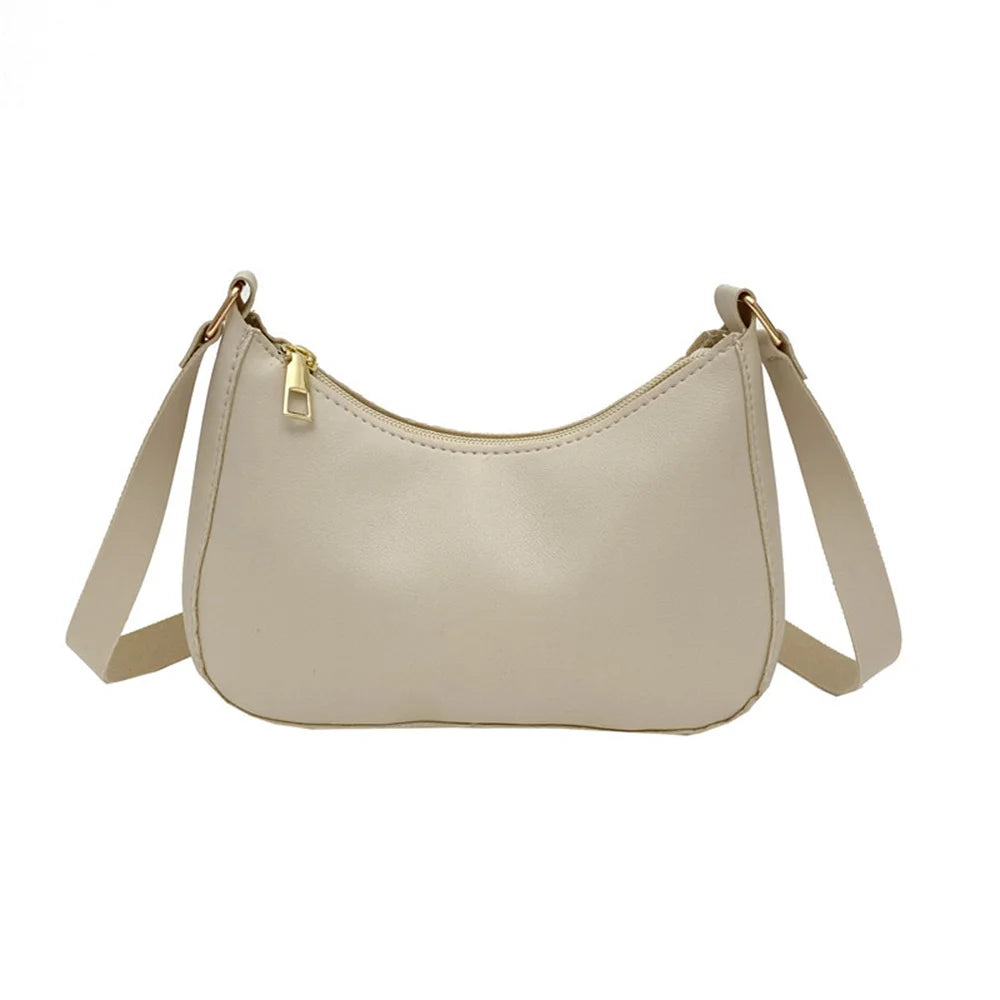 Shoulder Bags WOMEN'S Bag Underarm Bag  Handbags Retro Solid Color PU Leather Shoulder Underarm Bags Casual Women Hobos Handbags