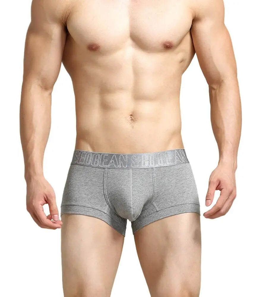 Breathable Cotton Low Waist Boxer Underwear for Men