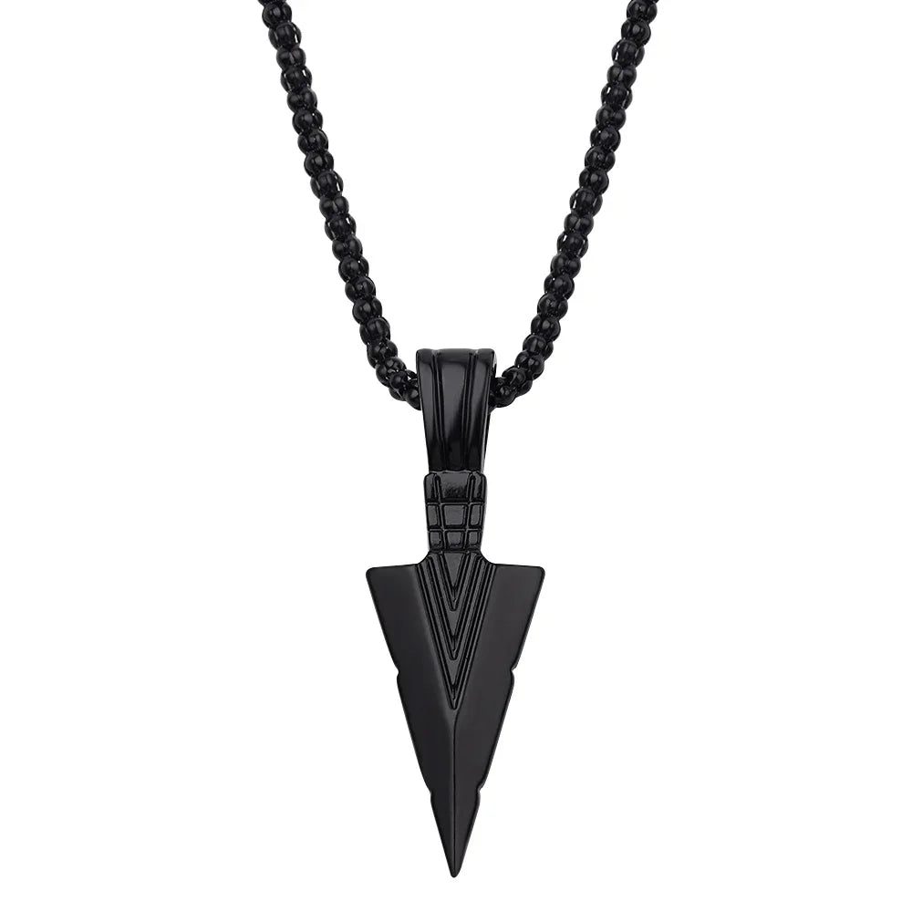 Men Arrow Pendant Long Chain Necklace