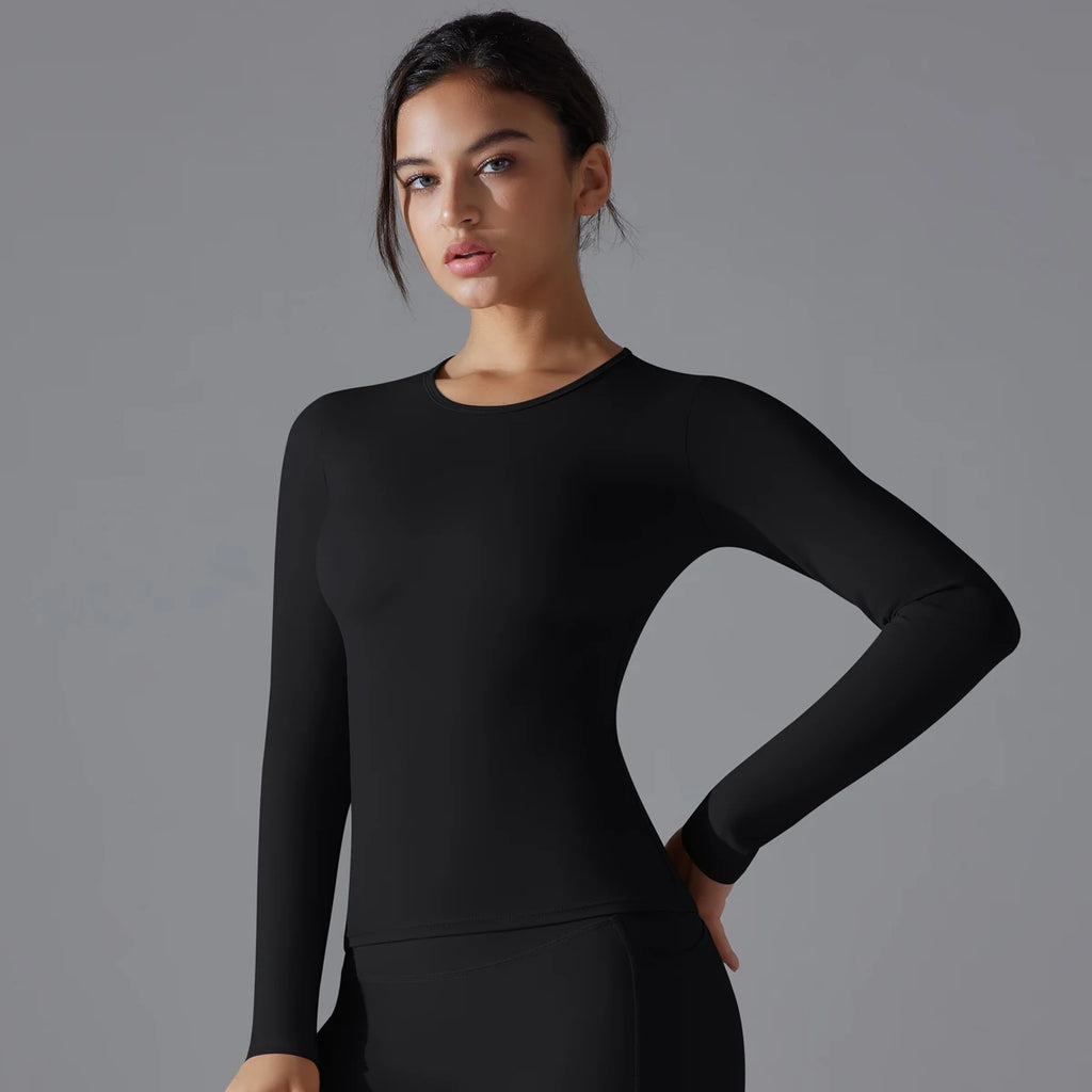 Women Long Sleeve Dry Fit Breathable Fitness Top