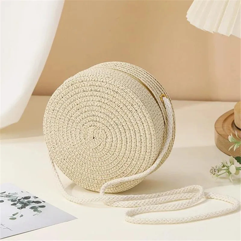 Woven Straw Shoulder Crossbody Bag for Women