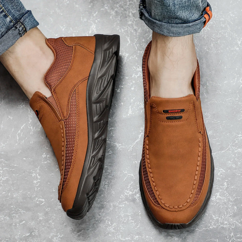 Men Leather Casual Shoes Breathable Loafers
