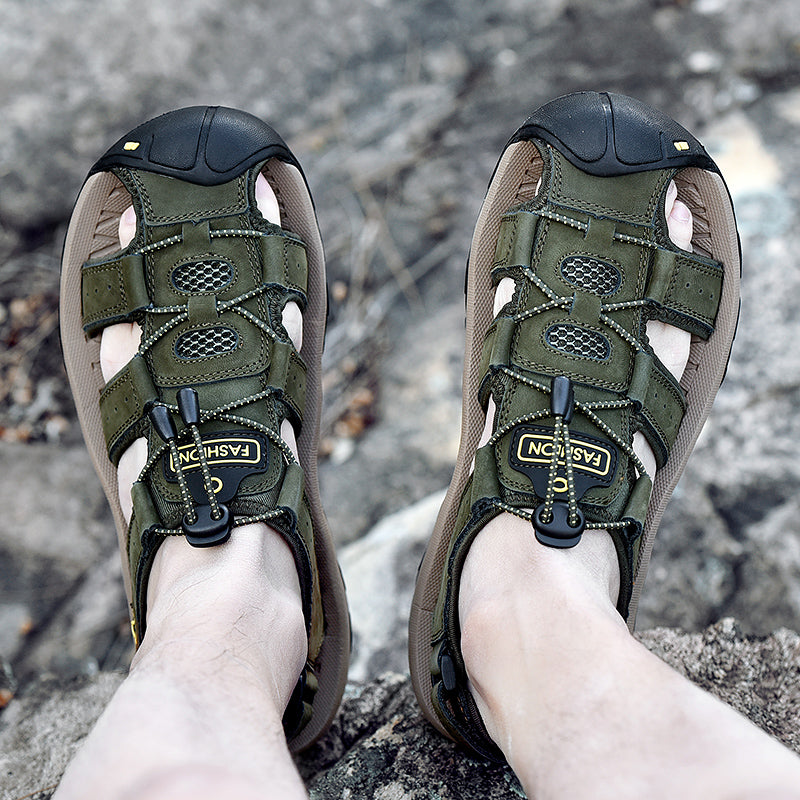 Men Summer Genuine Leather Sandals