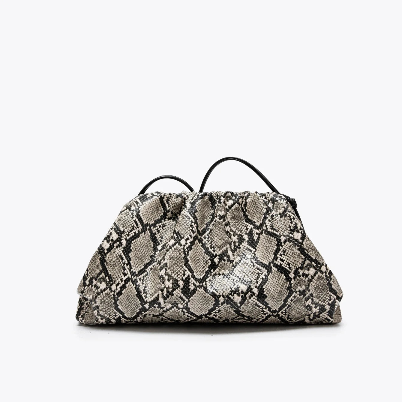Ruched Snake Pattern Cloud Shoulder Bag for Women
