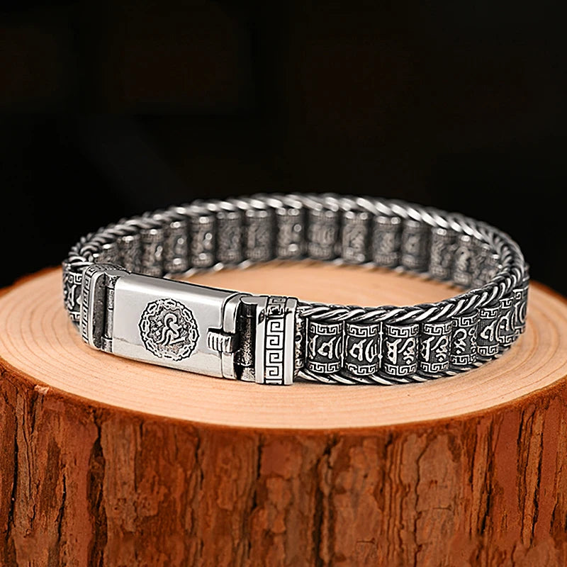Men Handmade Creative Buddhist Scripture Bracelet