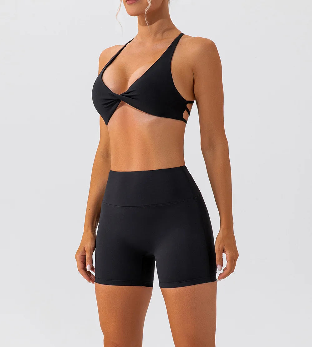 Women Crease Sports Bra Breathable Yoga Fitness Top