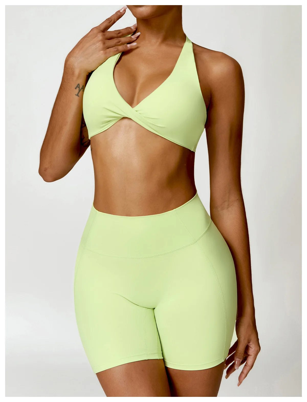 Women Seamless Yoga Set Push Up Sports Bra and High Waist Leggings