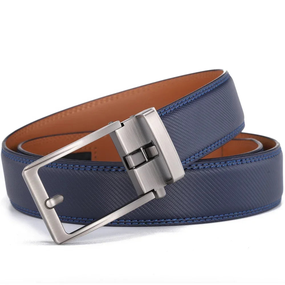 Men Luxury Genuine Leather Automatic Buckle Belt