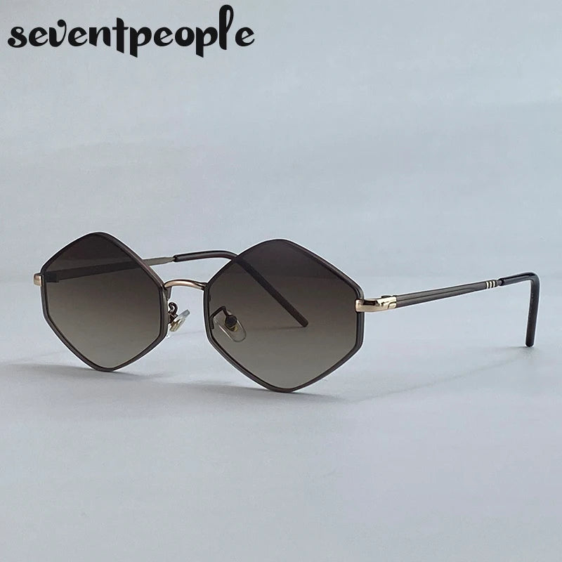 Women Hexagon Punk Vintage Polygon Sunglasses Fashion Eyewear