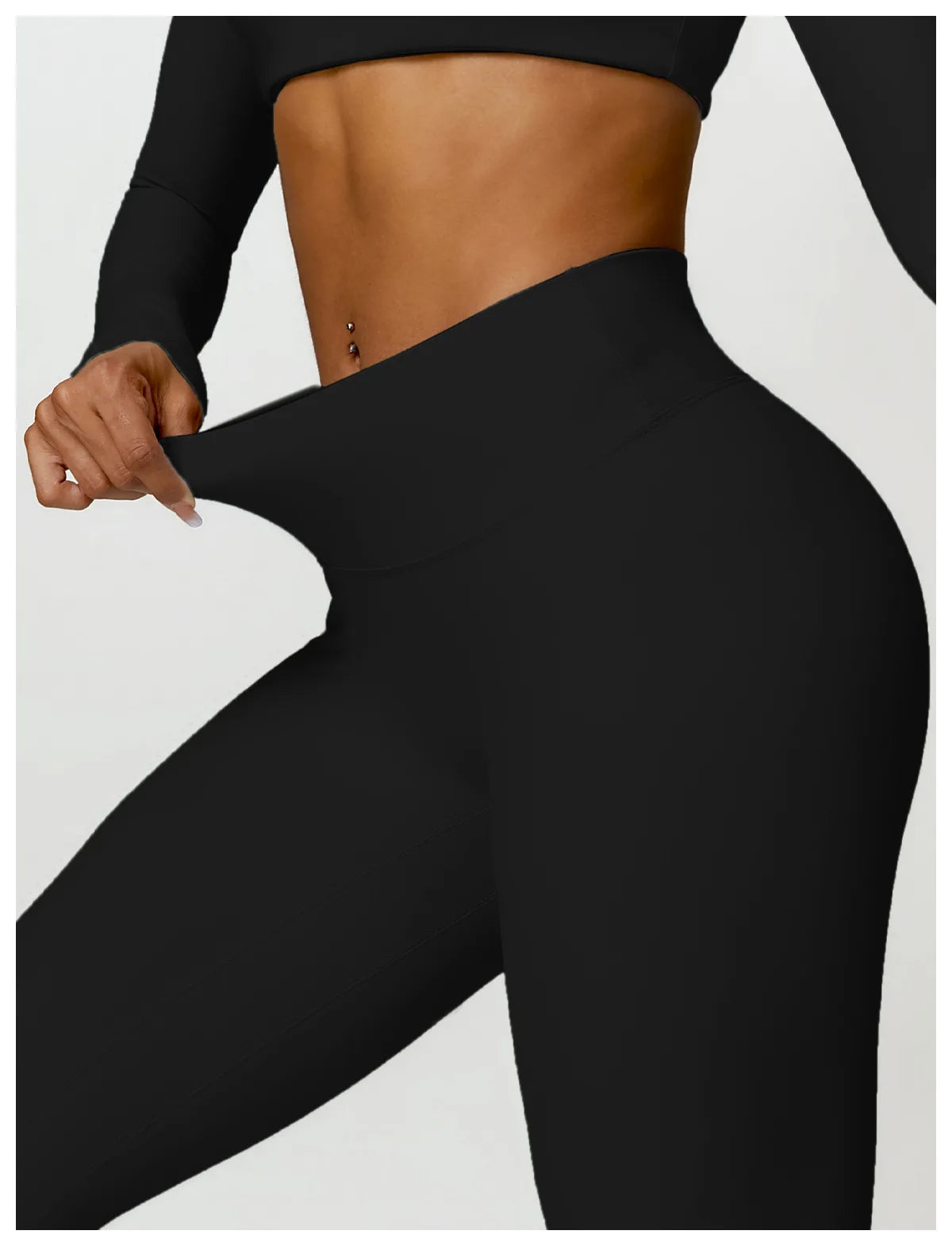 Women 2 Piece Yoga Set Long Sleeve Sports Top and Leggings