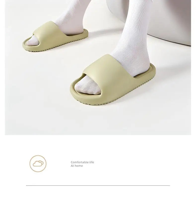 Men's Classy  Slippers for Women's Home Use Thick-Soled Indoor Summer Bread Sandals for Men's Couples Bathroom Bathing Non-Slip Slippers