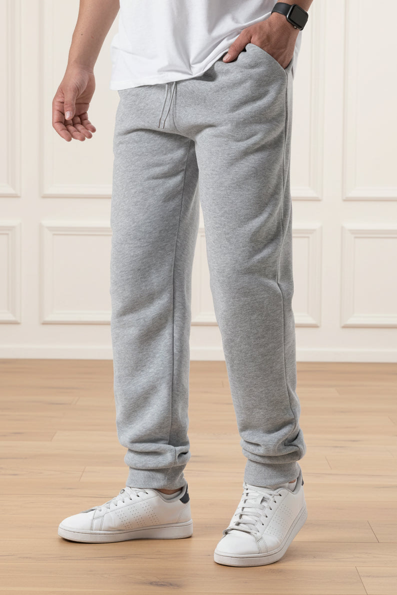 Men Elastic Waist Fleece Jogger Sweatpants