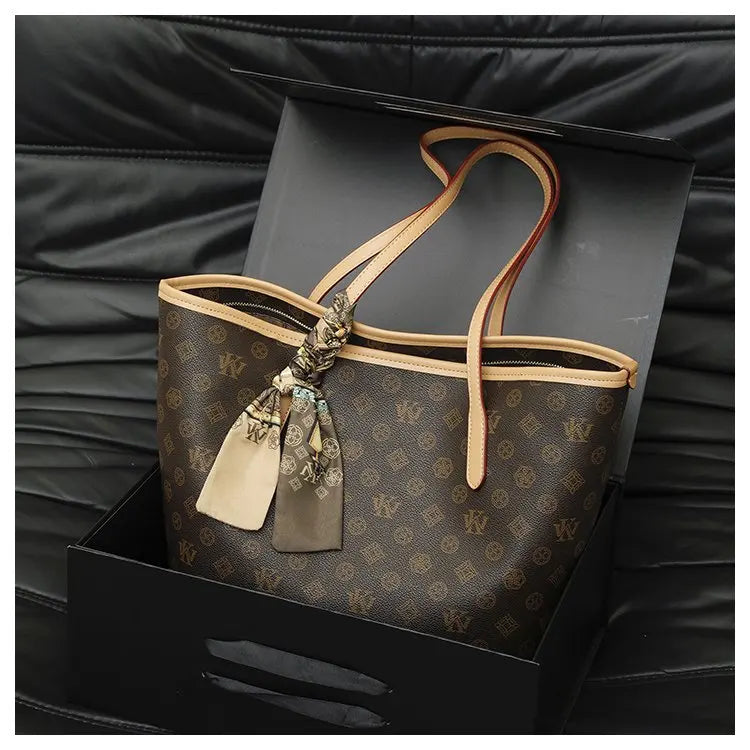 Luxury Large Capacity Leather Tote Crossbody Bag for Women