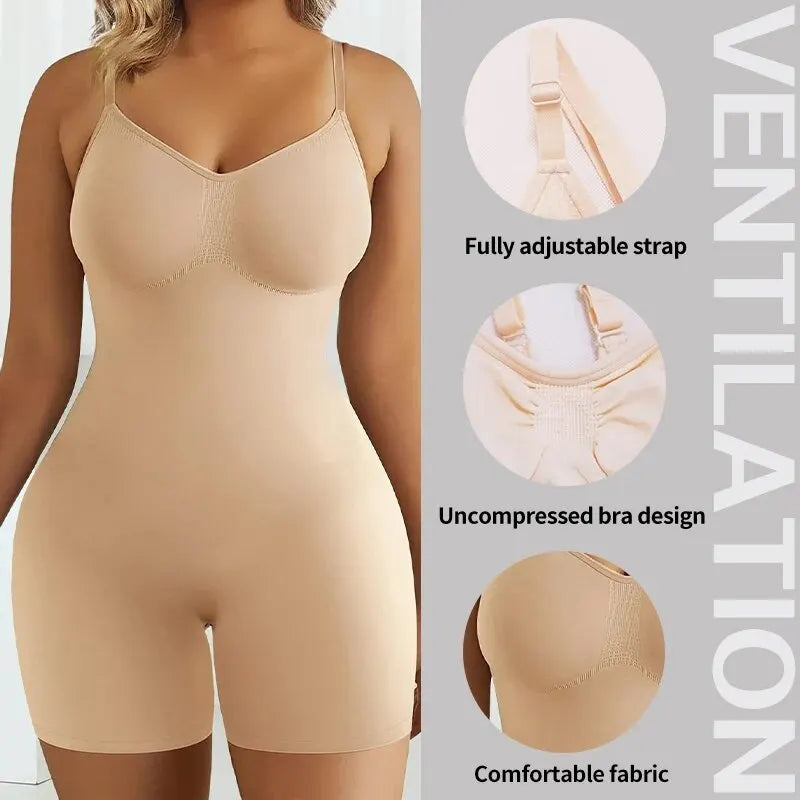 Seamless Tummy Control Shapewear Bodysuit for Women