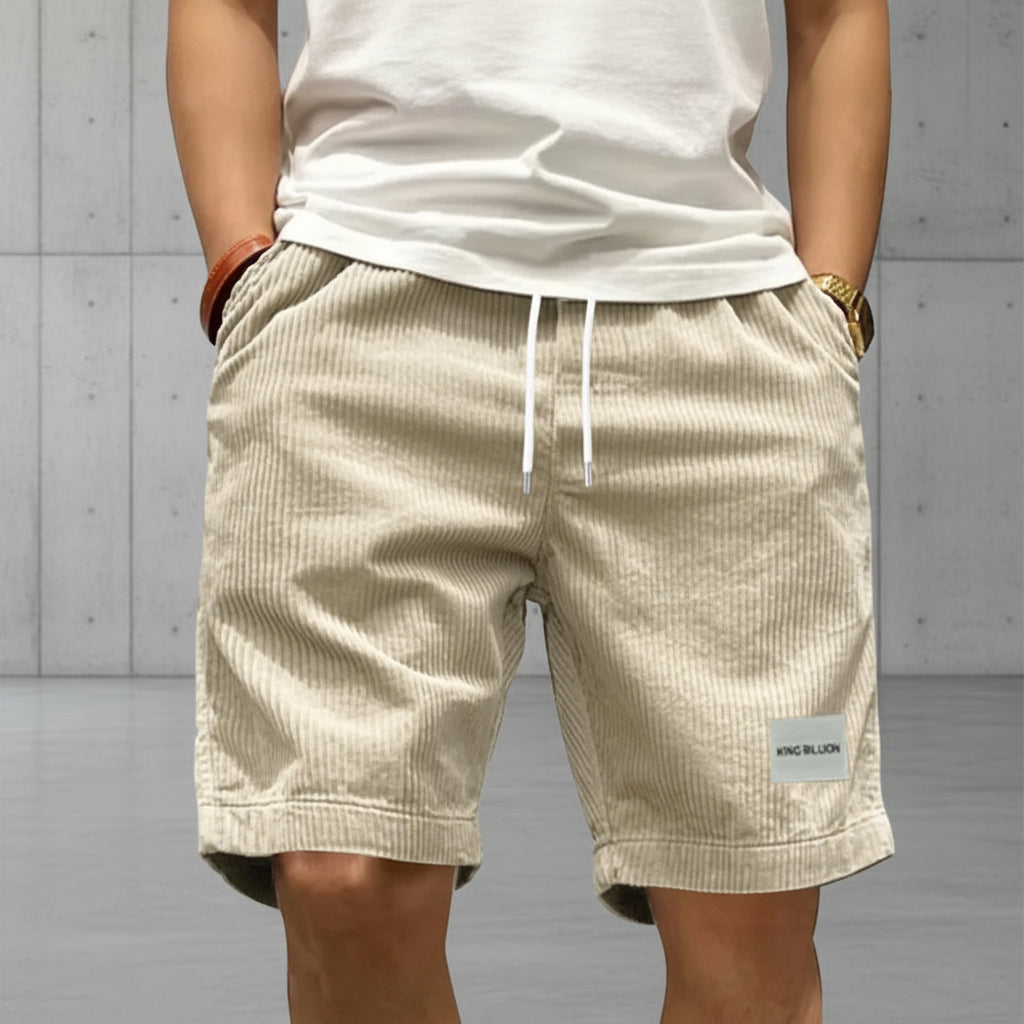 Men Vintage Corduroy Cargo Shorts