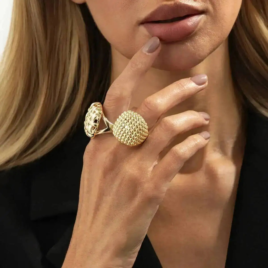 Women Vintage Geometric Adjustable Open Ring Set Jewelry