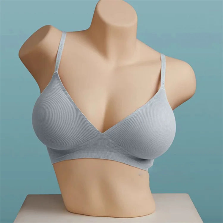 Seamless Deep V Push Up Wireless Bralette for Women