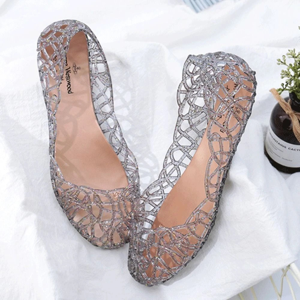 Women Clear Mouth Beach Jelly Flats