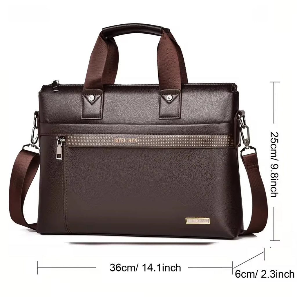 PU Leather Business Briefcase Messenger Bag for Men