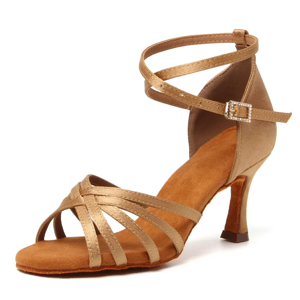 Women Latin Dance Shoes Suede Heels