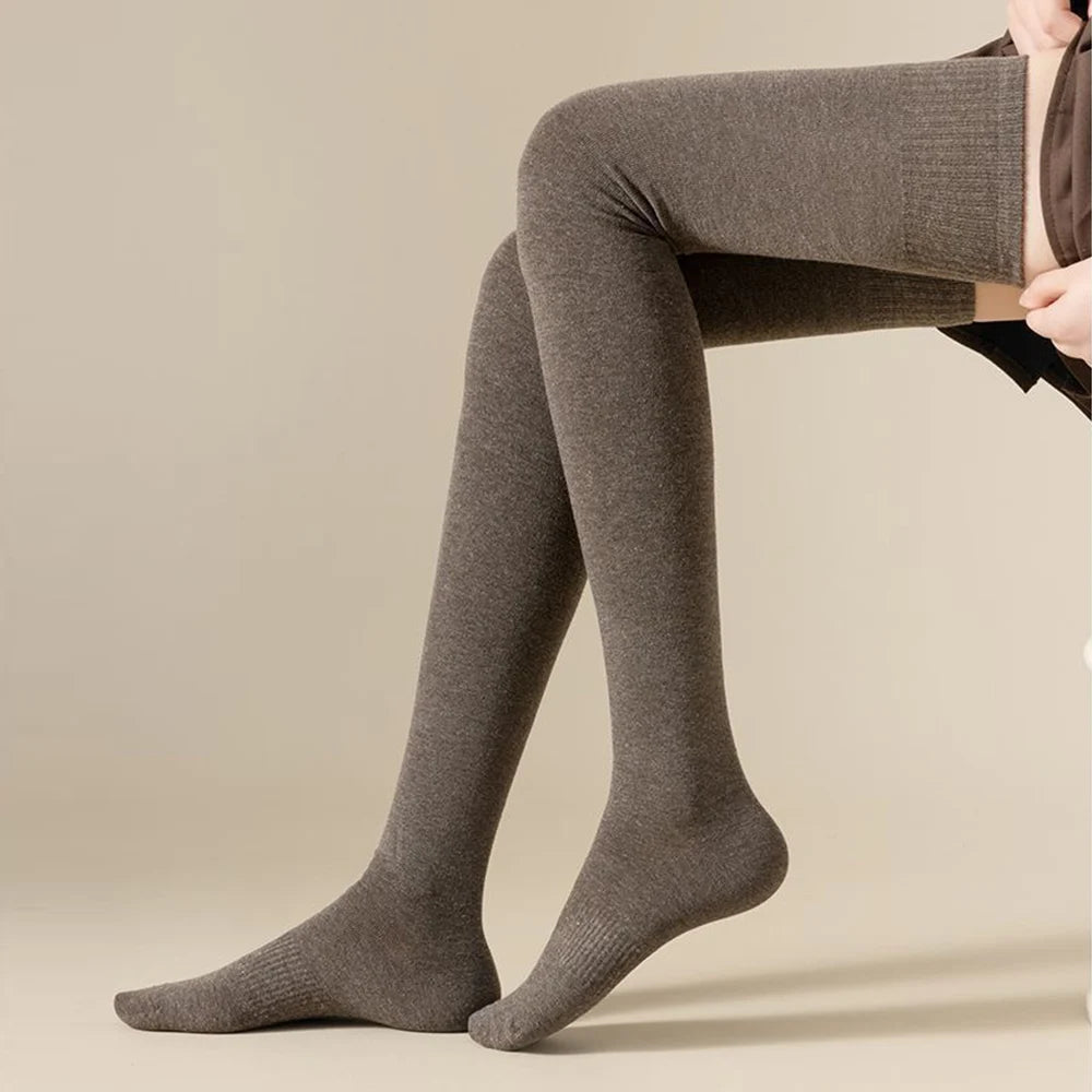 Winter Thigh High Socks for Women Long Velvet Over The Knee Socks