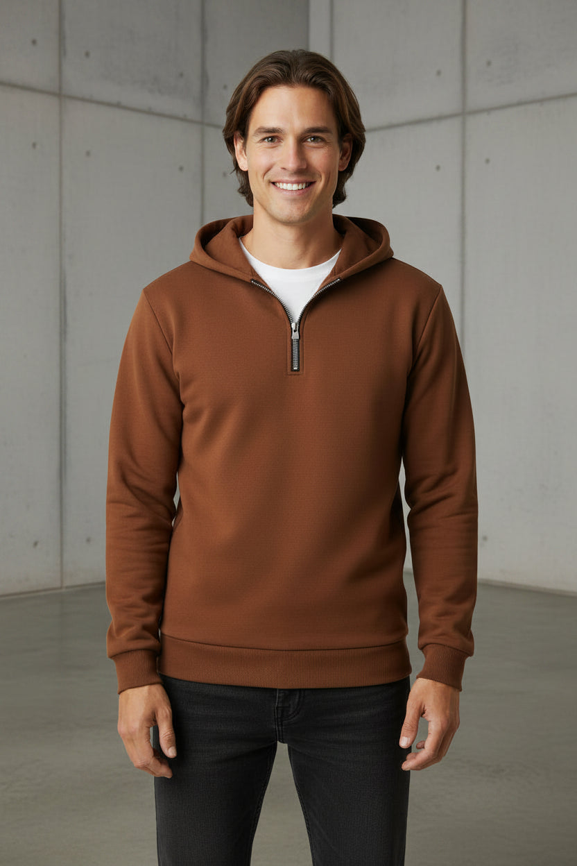 Men Half Zip Casual Hoodie Sweatshirt