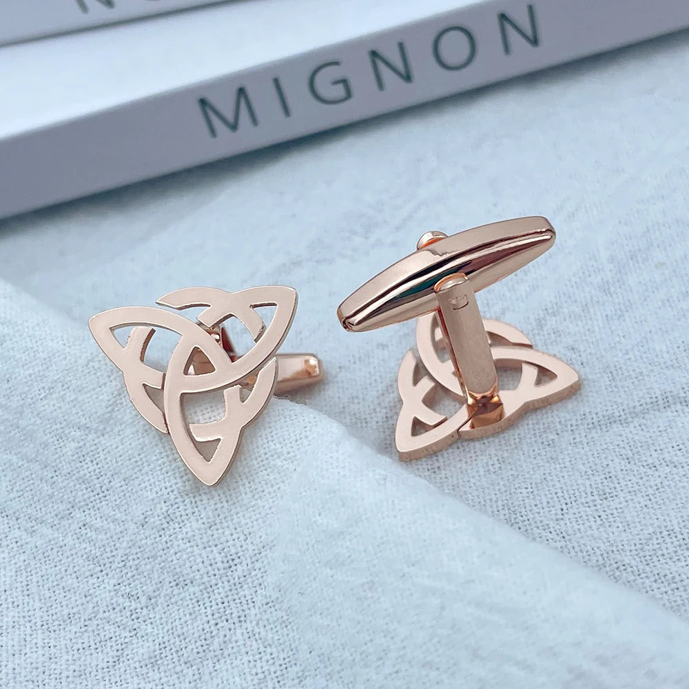 Men Stainless Steel Triangle Cufflinks Jewelry