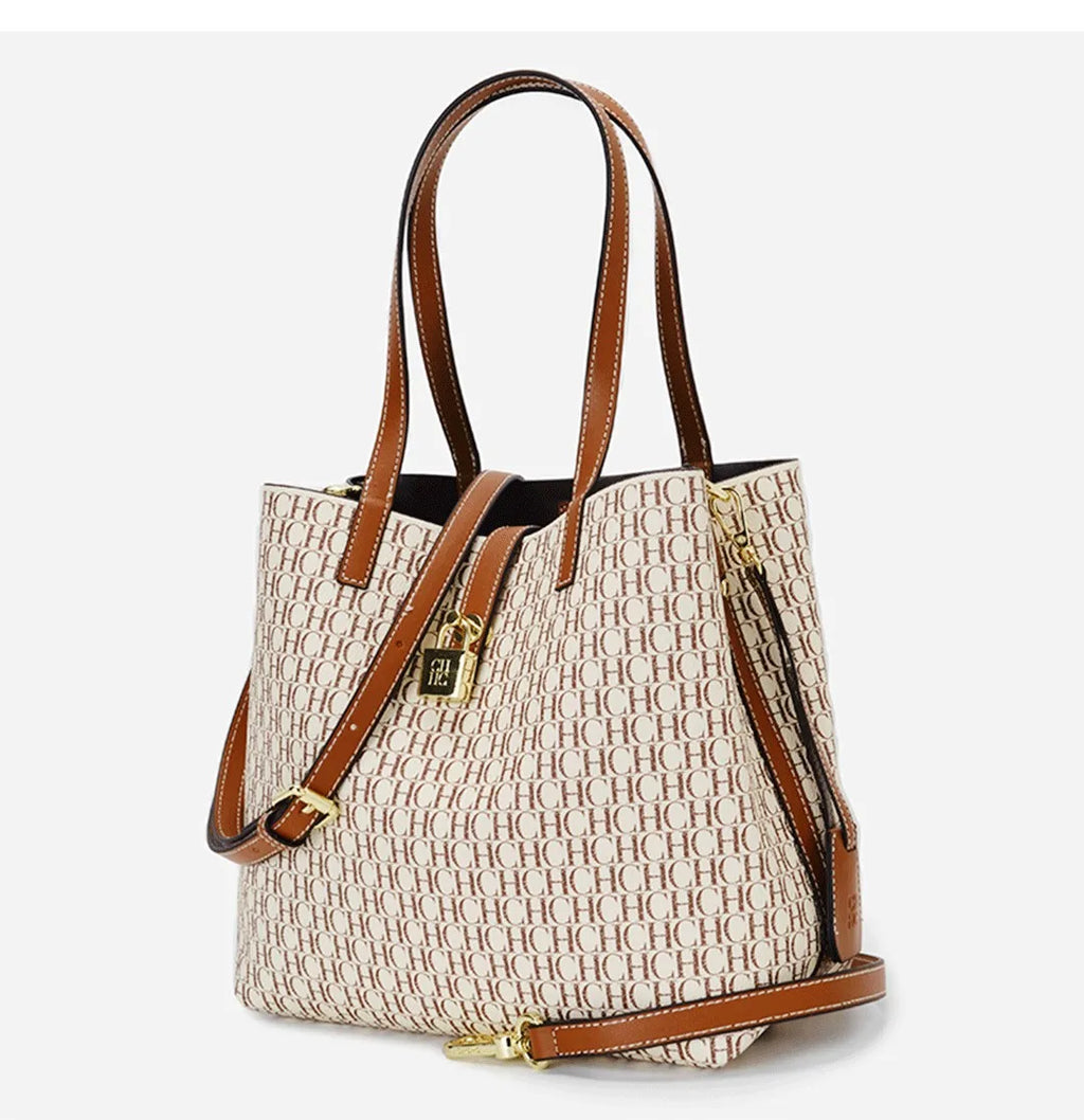 Large Capacity PU Crossbody Handbag with Letter Print for Women