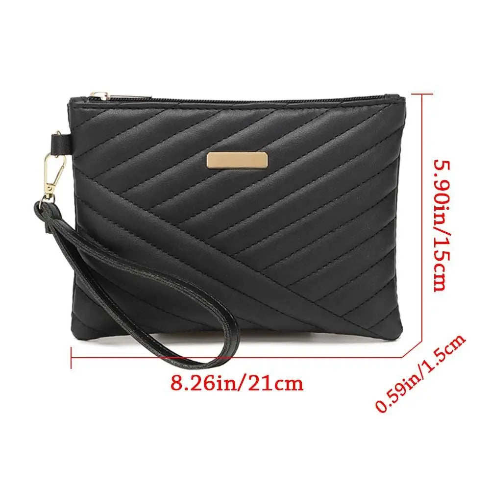 Leather Envelope Wristlet Clutch Wallet for Women