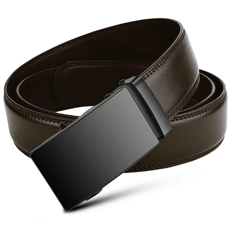 Men PU Leather Waist Automatic Buckle Belt