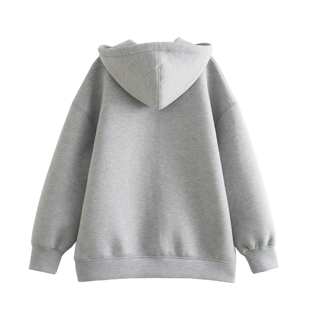 Women Oversized Zip Up Hoodie Jacket