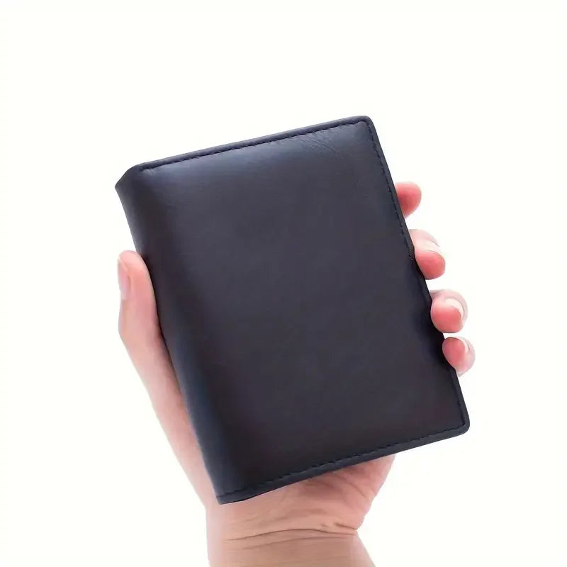 Vintage Genuine Leather RFID Vertical Wallet for Men