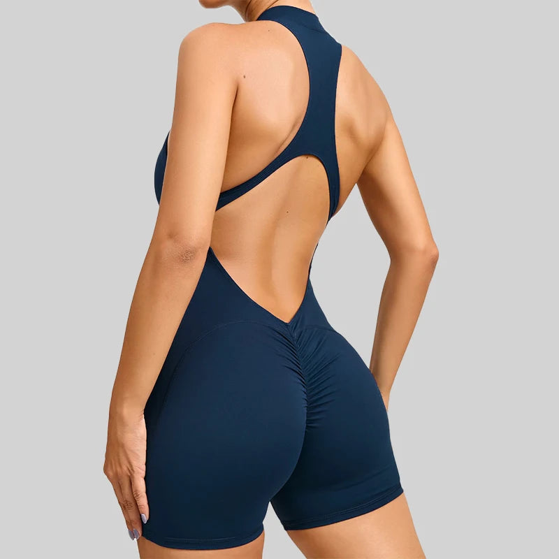 Women Sleeveless Sports Jumpsuit Yoga Romper Fitness Bodysuit