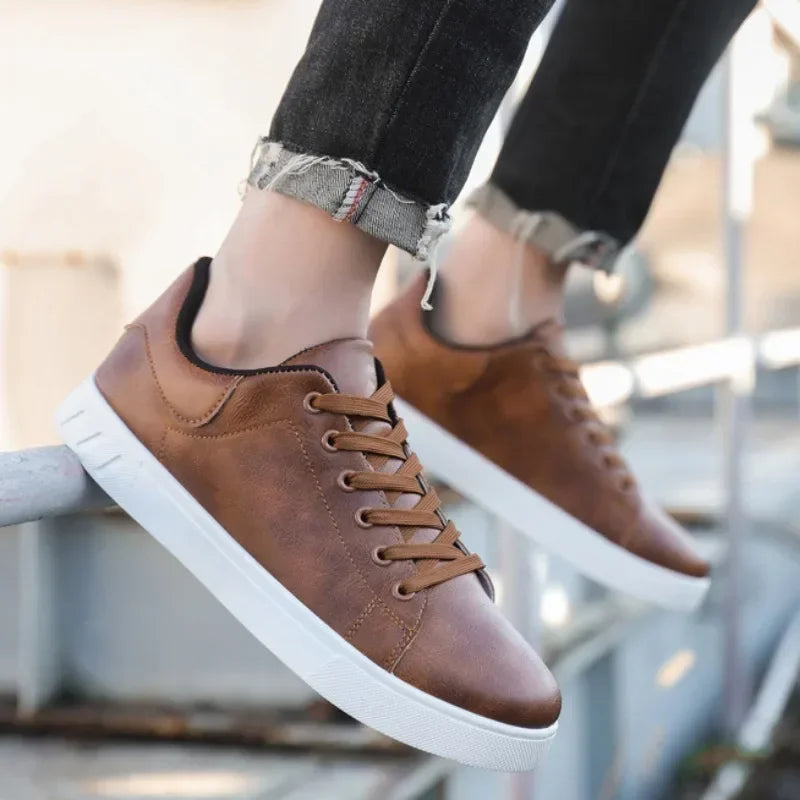 Men British Leather Casual Shoes Loafers