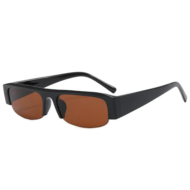Women Small Rectangle Half Frame UV400 Sunglasses