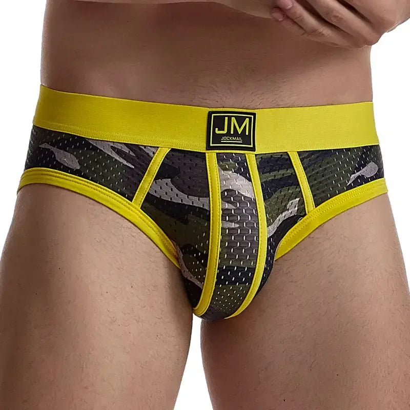 Low Rise Mesh Camouflage Underwear for Men