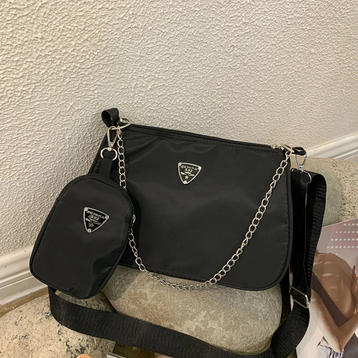 Portable Nylon Crossbody Underarm Bag for Women