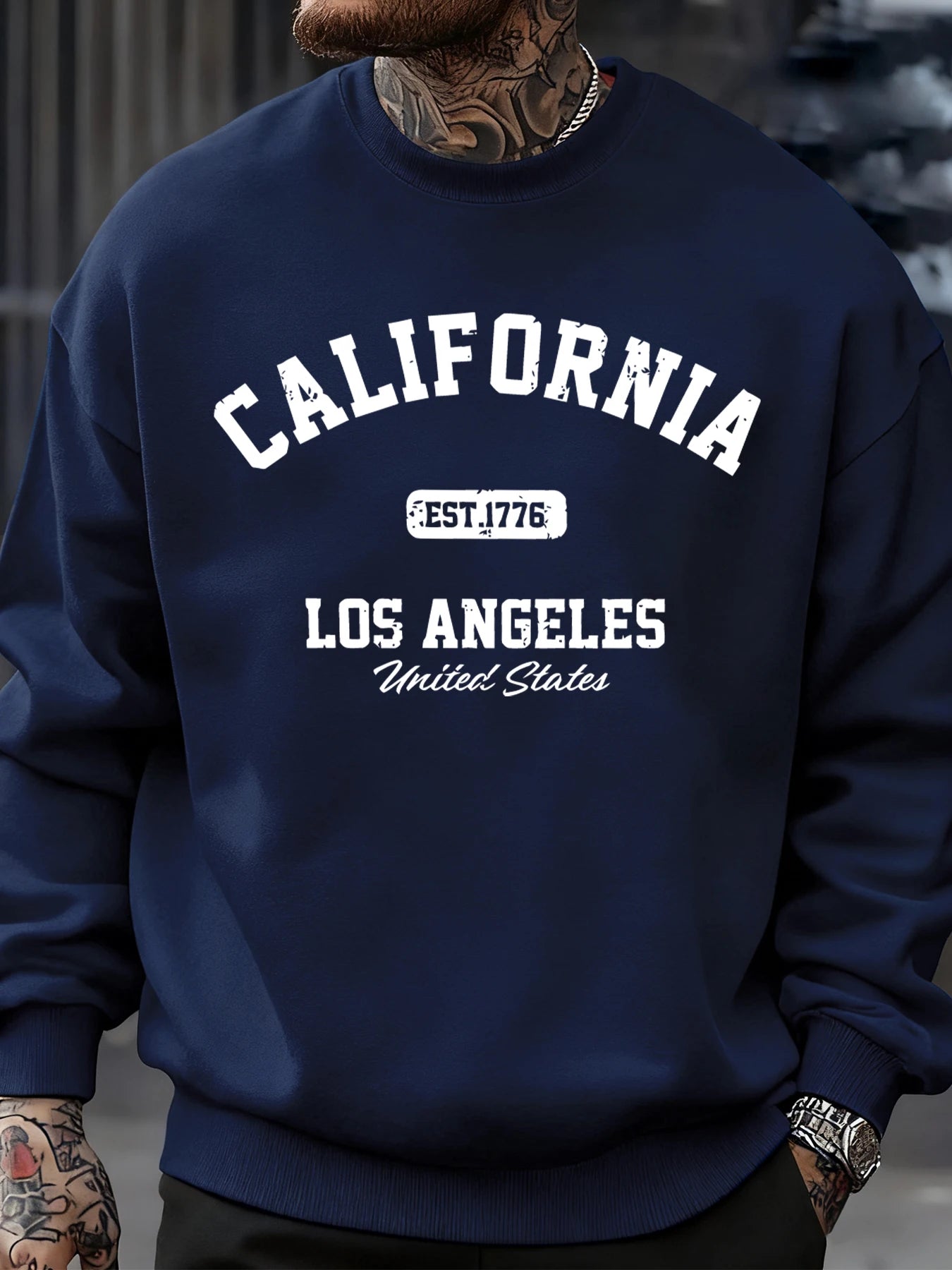 Men California Los Angeles Activewear Crewneck Sweatshirt