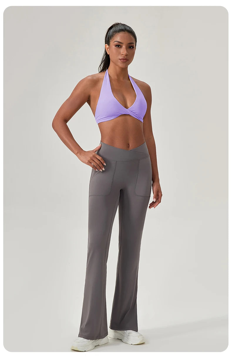 Women Halter Stylish Neck Sports Bra