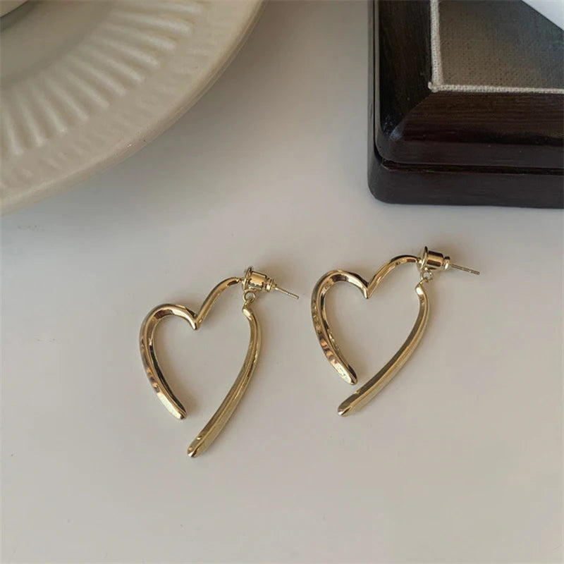 Women Love Heart Fashion Earrings Minimal Jewelry