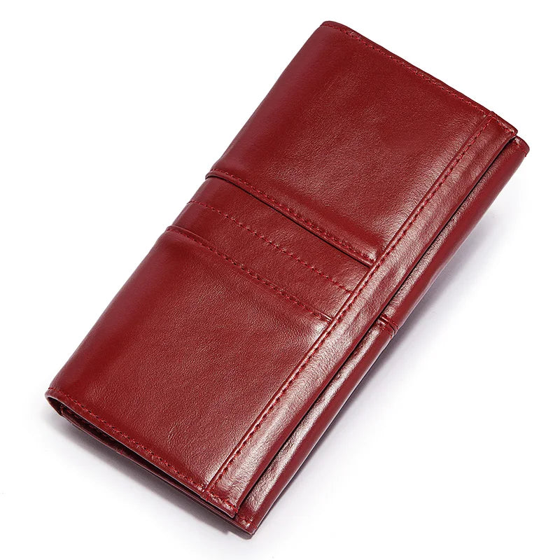 Genuine Leather RFID Blocking Clutch Wallet for Women