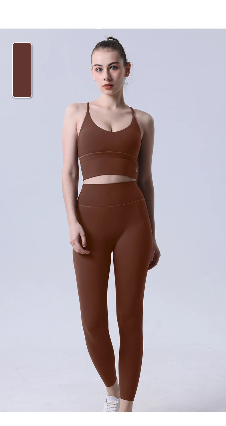 Women 2 Piece Sports Bra and Leggings Fitness Bodysuit