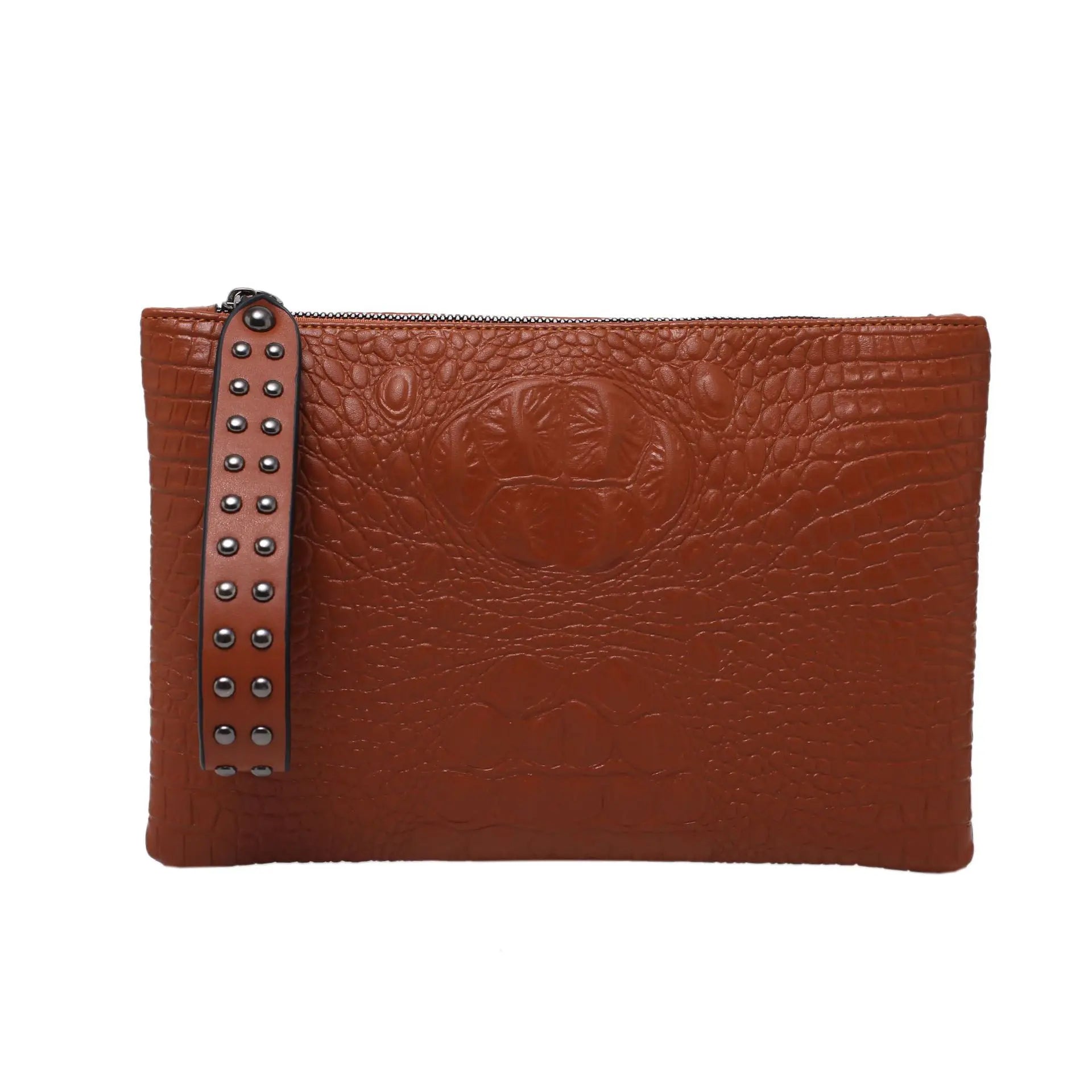 PU Leather Envelope Clutch Wristlet Bag for Women