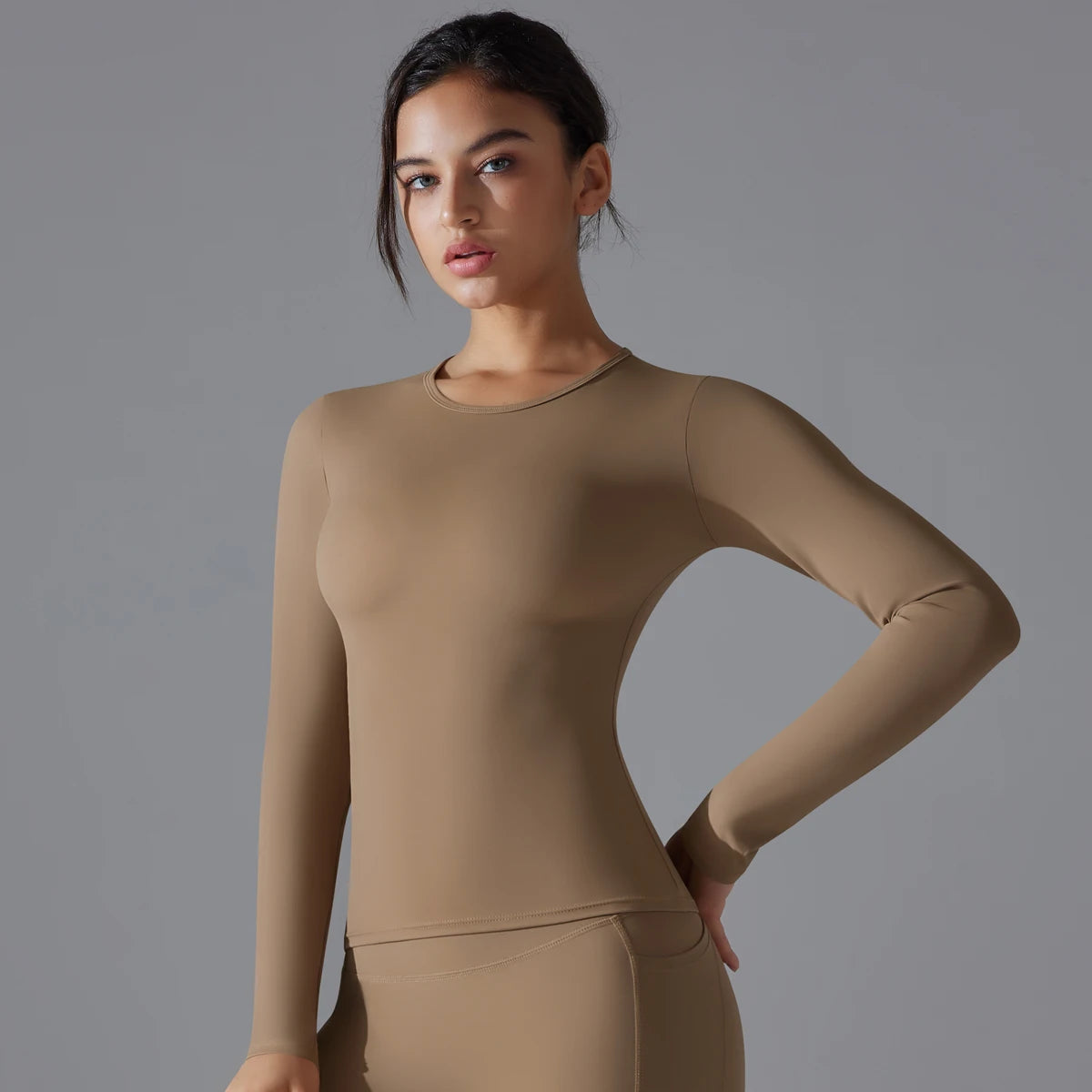 Women Long Sleeve Dry Fit Breathable Fitness Top
