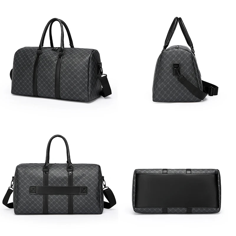 Large Capacity Black Business Travel Shoulder Bag for Men